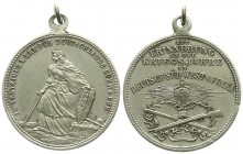 Deutsch-Südwestafrika
Tragb. Cu/Ni-Medaille o.J. zur Erinnerung an die Kriegsjahre. Germania mit Schwert und Schild/Krone über Säbel, Gewehr und Hut ...
