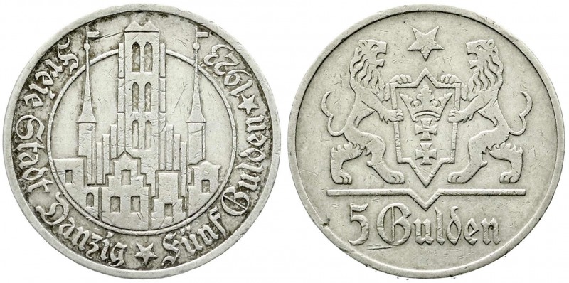 Danzig, Freie Stadt
5 Gulden 1923. Marienkirche. sehr schön, Kratzer