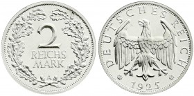 Kursmünzen
2 Reichsmark, Silber 1925-1931
1925 A. Polierte Platte, nur min. berührt