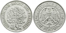 Kursmünzen
5 Reichsmark Eichbaum Silber 1927-1933
1930 G. sehr schön/vorzüglich, sehr selten