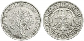 Kursmünzen
5 Reichsmark Eichbaum Silber 1927-1933
1932 A. vorzüglich