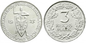 Gedenkmünzen
3 Reichsmark Rheinlande
1925 D. fast Stempelglanz