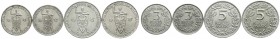 Gedenkmünzen
5 Reichsmark Rheinlande
4 Stück: 3 Reichsmark 1925 E und G, 5 Reichsmark 1925 D und F. meist vorzüglich