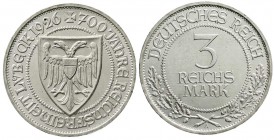 Gedenkmünzen
3 Reichsmark Lübeck
1926 A. vorzüglich/Stempelglanz, kl. Kratzer
