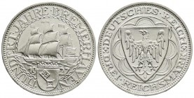 Gedenkmünzen
3 Reichsmark Bremerhaven
1927 A. fast Stempelglanz, Prachtexemplar