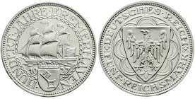 Gedenkmünzen
5 Reichsmark Bremerhaven
1927 A. Polierte Platte, nur min. berührt, selten