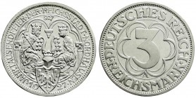 Gedenkmünzen
3 Reichsmark Nordhausen
1927 A. Polierte Platte, kl. Kratzer