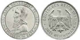Gedenkmünzen
3 Reichsmark Tübingen
1927 F. vorzüglich, kl. Kratzer