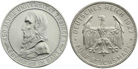 Gedenkmünzen
5 Reichsmark Tübingen
1927 F. fast Stempelglanz, kl. Randfehler