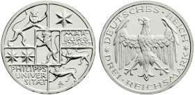 Gedenkmünzen
3 Reichsmark Marburg
1927 A. Polierte Platte, nur leicht berührt