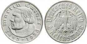 Gedenkmünzen
2 Reichsmark Luther 1933-1934
1933 F. fast Stempelglanz, Prachtexemplar