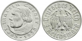 Gedenkmünzen
2 Reichsmark Luther 1933-1934
1933 G. vorzüglich/Stempelglanz