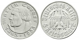 Gedenkmünzen
5 Reichsmark Luther, 1933-1934
1933 F. vorzüglich/Stempelglanz