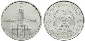Gedenkmünzen
2 Reichsmark Garnisonskirche mit Datum 1934
1934 F. vorzüglich/Stempelglanz