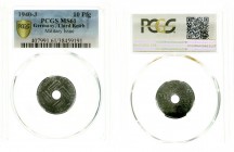 Reichskreditkassen
10 Pfennig 1940 J. Im PCGS-Blister mit Grading MS 61 (das am besten gegradete Ex.) vorzüglich/Stempelglanz, selten, besonders in d...