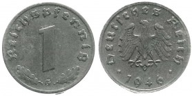 Kleinmünzen
1 Pfennig 1946 G. vorzüglich/Stempelglanz, selten