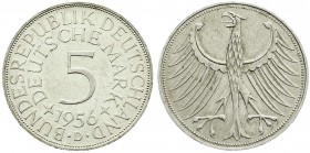 Kursmünzen
5 Deutsche Mark Silber 1951-1974
1956 D. vorzüglich/Stempelglanz