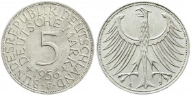 Kursmünzen
5 Deutsche Mark Silber 1951-1974
1956 F. prägefrisch/fast Stempelglanz