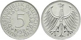 Kursmünzen
5 Deutsche Mark Silber 1951-1974
1958 F prägefrisch, Kratzer