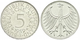 Kursmünzen
5 Deutsche Mark Silber 1951-1974
1959 J. vorzüglich/Stempelglanz