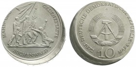 Gedenkmünzen der DDR
Fehlprägung: 10 Mark Buchenwald 1972 A. Ca. 20 % dezentriert. prägefrisch, selten