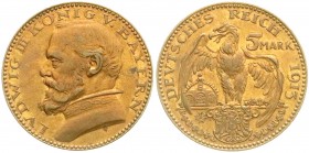 Kaiserreich
Bayern
5 Mark 1913 von Karl Goetz, München. Bronze. sehr schön/vorzüglich