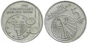 Bundesrepublik Deutschland
5 DM Jahr der Musik 1985 F, mit starker Stempeldrehung, ca. 300°. prägefrisch