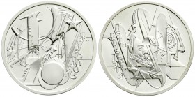 Bundesrepublik Deutschland
Probe v. Victor Huster zu 10 Euro in Silber 2003. Deutsches Museum. Glatter Rand mit Nummerierung 269/299. 36 mm, 30,09 g....