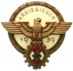 Deutschland
Drittes Reich, 1933-1945
Reichsberufswettkampf-Siegerabzeichen, 2. Modell 1939 Kreissieger, emailliert. vorzüglich