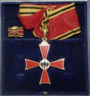 Deutschland
BRD, seit 1948
Großkreuz zum Bundesverdienstorden, Herrenausführung am Bande mit Miniatur im Etui. vorzüglich