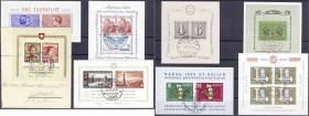 Ausland
Schweiz
Blöcke 1937/1960, acht sauber gestempelte Blockausgaben. Mi. 1.020,-. gestempelt