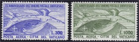 Ausland
Vatikan
Flugpost 75 Jahre Weltpostverein 1949, kompletter Satz in postfrischer Erhaltung. **