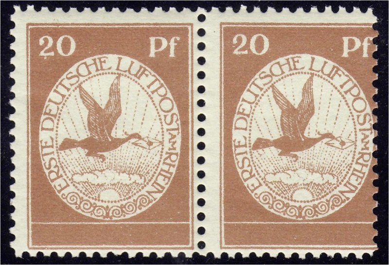 Deutschland
Deutsches Reich
20 Pf. Flugpostmarke Rhein/Main 1912, postfrische ...