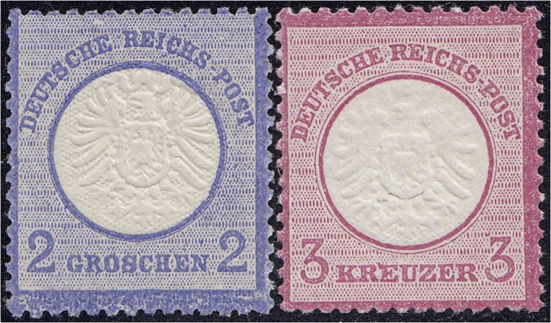 Deutschland
Deutsches Reich
2 Groschen + 3 Kreuzer 1872, großer Brustschild, p...