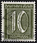 Deutschland
Deutsches Reich
10 Pfennig 1921, Wasserzeichen 1, Farbe ,,schwarzoliv", sauber gestempelt. Kurzbefund Meyer BPP >einwandfrei