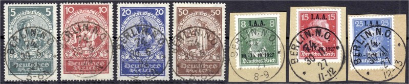 Deutschland
Deutsches Reich
Nothilfe/I.A.A. 1924/1927, zwei zentrisch gestempe...