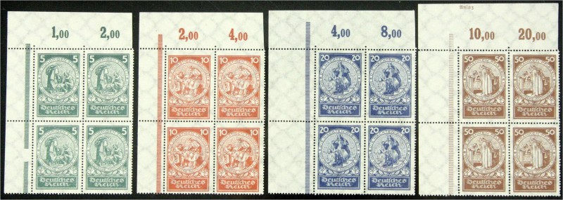 Deutschland
Deutsches Reich
Deutsche Nothilfe 1924, komplette Viererblock-Seri...