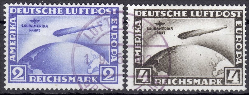 Deutschland
Deutsches Reich
2 M + 4 M Südamerika 1930, sauber gestempelt, beid...