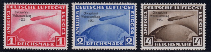 Deutschland
Deutsches Reich
Chicagofahrt 1933, ungebraucht, jeder Wert geprüft...