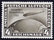 Deutschland
Deutsches Reich
4 M Chicagofahrt 1933, postfrische Luxuserhaltung, bestens geprüft Schlegel BPP.