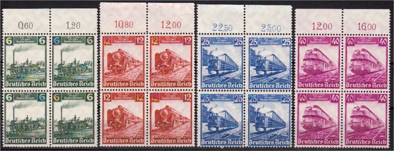 Deutschland
Deutsches Reich
Deutsche Eisenbahn 1935, postfrische Viererblock-S...