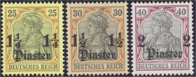 Deutschland
Deutsche Auslandspostämter und Kolonien
1 1/4 Pia, 1 1/2 Pia und 2 Pia 1905, drei postfrische Werte in Kabinetterhaltung. Mi. 195,-€. **...