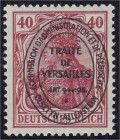 Deutschland
Deutsche Auslandspostämter und Kolonien
40 Pf. Allenstein 1920, nicht ausgegebene Marke, postfrisch, signiert Mikulski. **