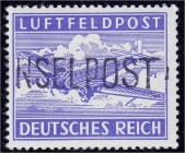 Deutschland
Feldpostmarken
Insel Leros Zulassungsmarke 1945, ungebrauchte Erhaltung, bestens geprüft Mogler BPP. Mi. 1100,-€.
