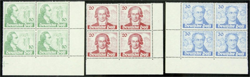 Deutschland
Berlin
Goethe 1949, komplette Viererblock-Serie aus der rechten bz...