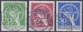 Deutschland
Berlin
Währungsgeschädigte 1949, sauber gestempelter Satz, jeder Wert geprüft Schlegel BPP. Mi. 600,-€. gestempelt