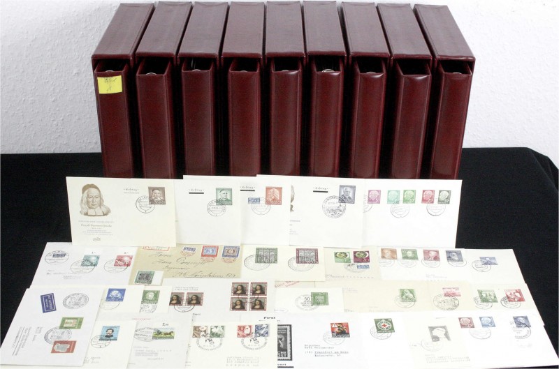 Briefe
Lots und Sammlungen
Bundesrepublik-FDC 1949-1988: Schöne Sammlung in 9 ...