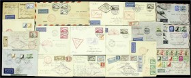 Briefe
Lots und Sammlungen
Zeppelin-Luftpost: Interessante Partie von ca. 60 Belegen, dabei gute Frankaturen wie 4 M. Südamerikafahrt (3x), 1 M. Pol...