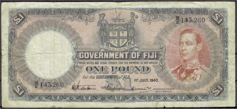 Ausland
Fiji
1 Pound 1.7.1940. III-IV, selten