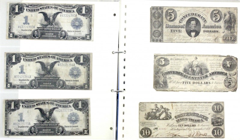 Ausland
Vereinigte Staaten von Amerika
Sammlung von 21 alten Banknoten Confede...